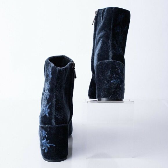 Kenneth Cole Renna Womens Navy Velvet Ankle Boots - Picture 6 of 8